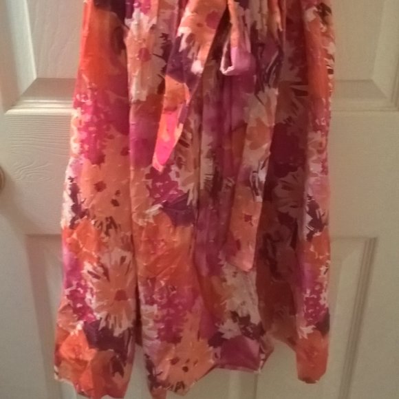 Adrianna Papell Orange/Pink Sleeveless Dress 10 - Picture 5 of 8